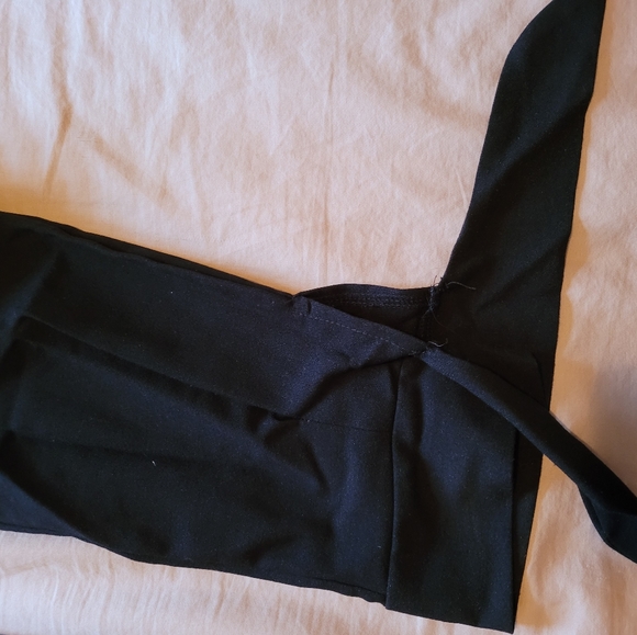 Boohoo Belted Tailored Tie Ankle Slim Trousers Black - Tall - Picture 6 of 8